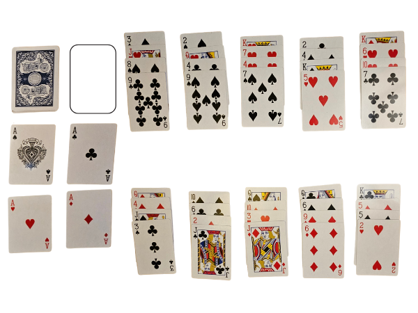 Ali Baba Solitaire set up: card layout