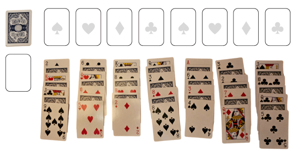 Alternations Solitaire set up: card layout