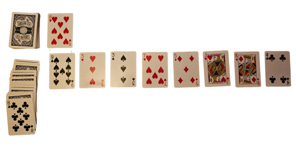 American Toad Solitaire set up: card layout