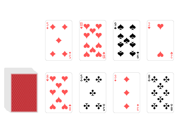 Ants Solitaire set up: card layout