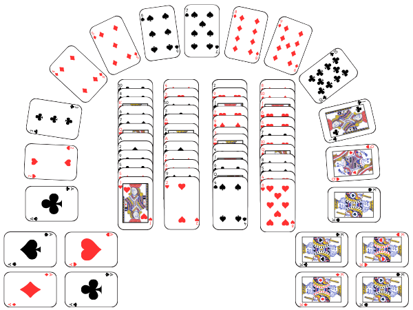 Archway Solitaire set up: card layout