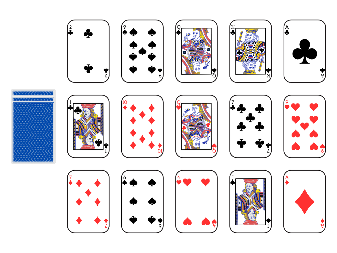 Empire Solitaire set up: card layout