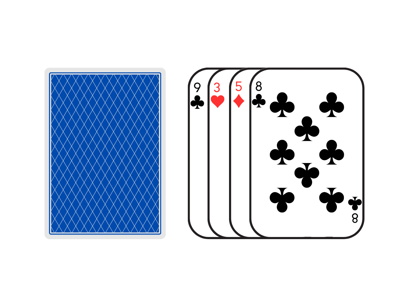 One Handed Solitaire set up: card layout