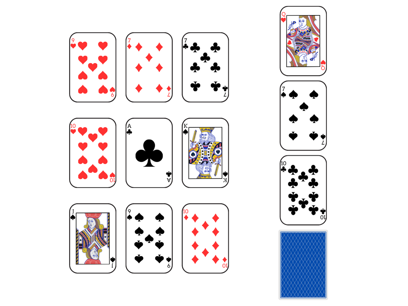 Prisoner Solitaire set up: card layout